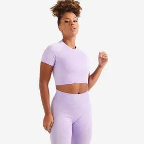 Seamless Cropped Fitness T-shirt - Short-Sleeved