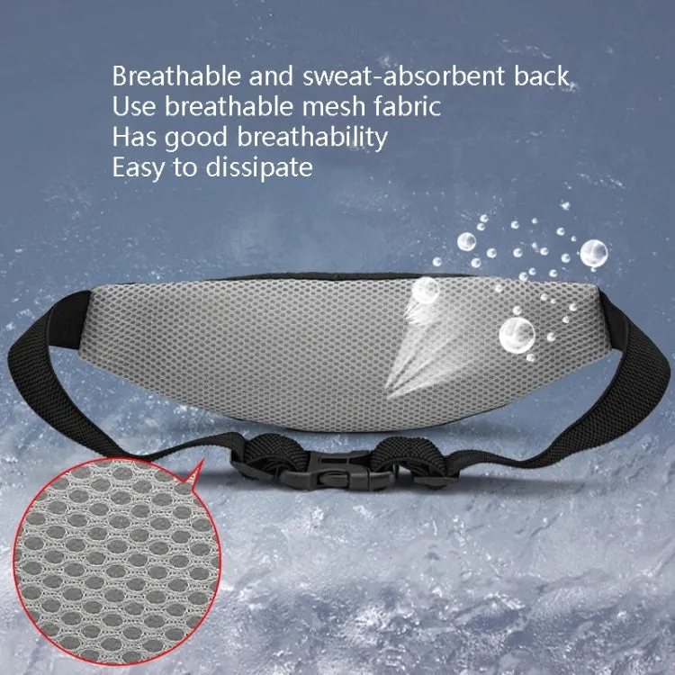 Sports Waist Bag Running Equipment Lightweight Large-Capacity Water-Repellent Breathable Outdoor Bag, Size: 7 inch(Black)