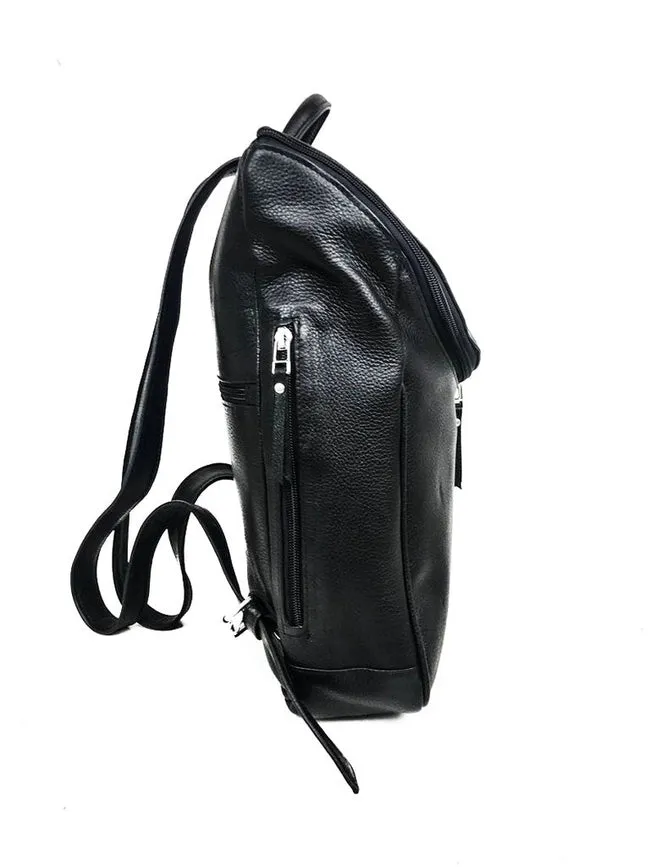 Student Leather Backpack Black