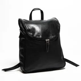 Student Leather Backpack Black