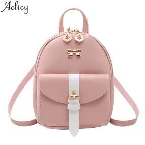 Students Small Backpack Letter Purse Mobile Phone