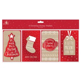 Tallon Christmas Money Wallets | Pack of 4