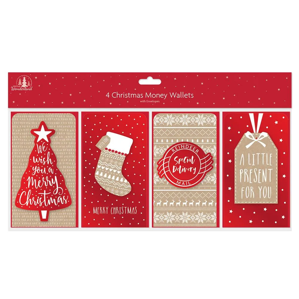 Tallon Christmas Money Wallets | Pack of 4