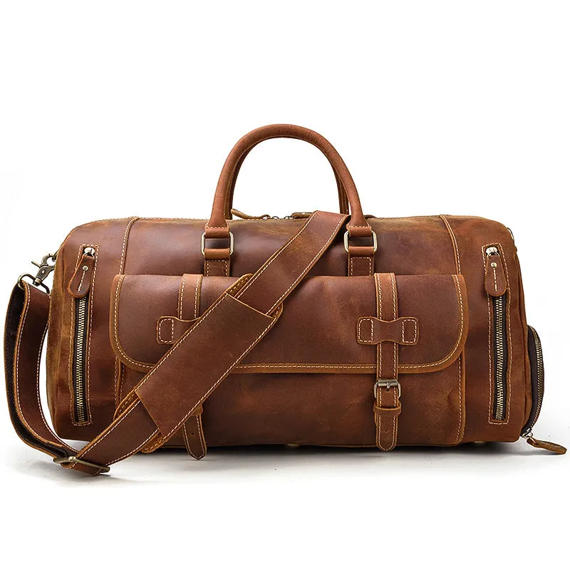 Vintage Men Leather Traveling Duffle Bags 9803