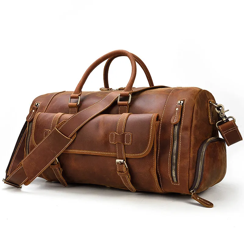 Vintage Men Leather Traveling Duffle Bags 9803