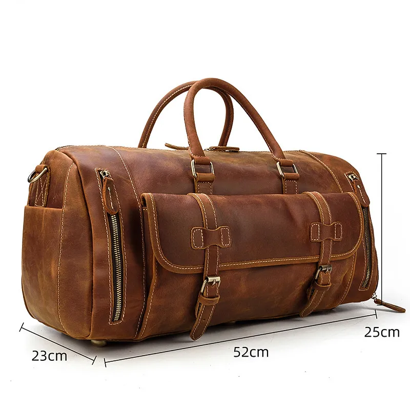 Vintage Men Leather Traveling Duffle Bags 9803