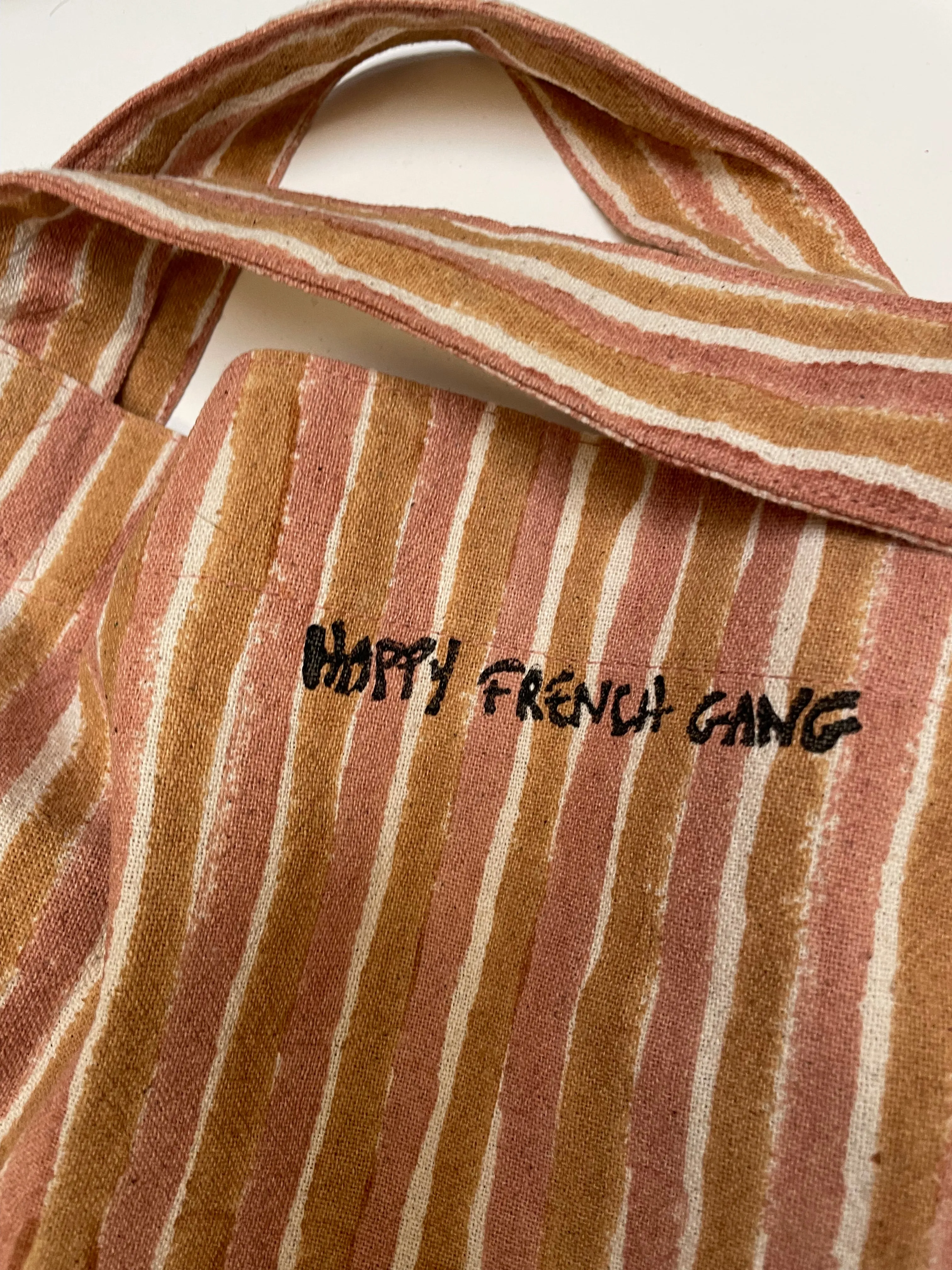 Weekend Tote Bag - Madder & Camel Stripes