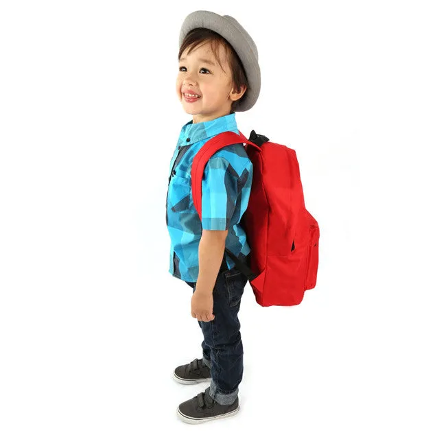 Wholesale 15" Asst Solid Color Economy Backpacks