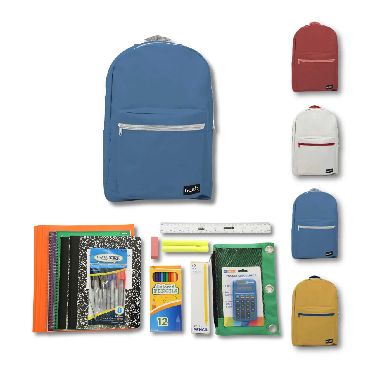 Wholesale 6th-12th Grade Deluxe Kit (46 Items per Kit) in 18'' Asst Color Standard BP - 6 kits per case