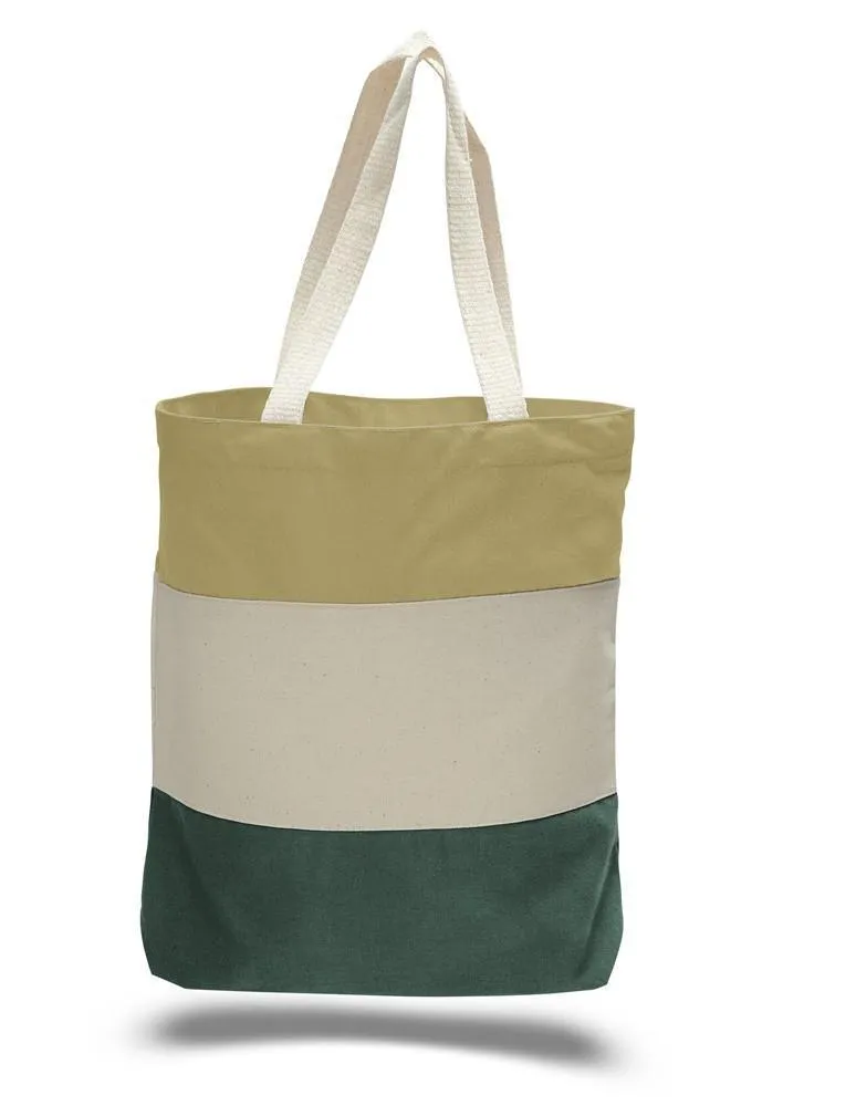 Wholesale Heavy Canvas Tote Bags Tri-Color