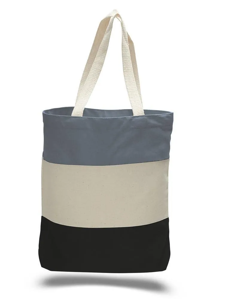 Wholesale Heavy Canvas Tote Bags Tri-Color