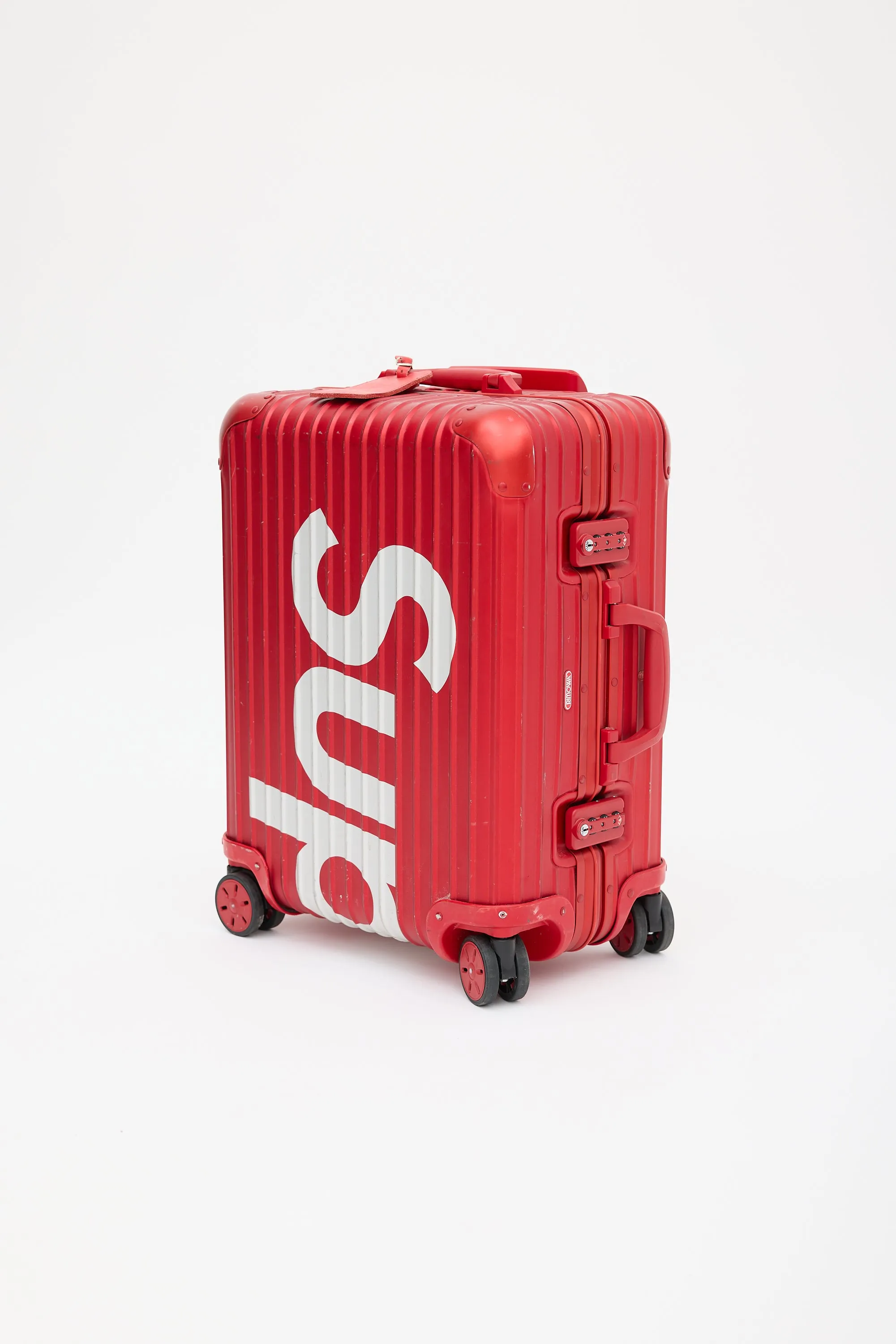 x Supreme 45L Red & White Logo Hard Case Topas  Luggage